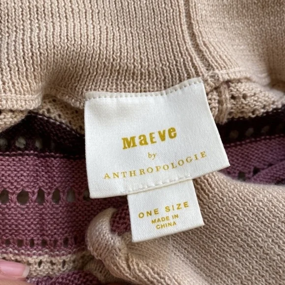 Maeve Anthropologie Knit Wrap Midi Skirt Striped Tie Waist Boho NWT - Picture 5 of 6